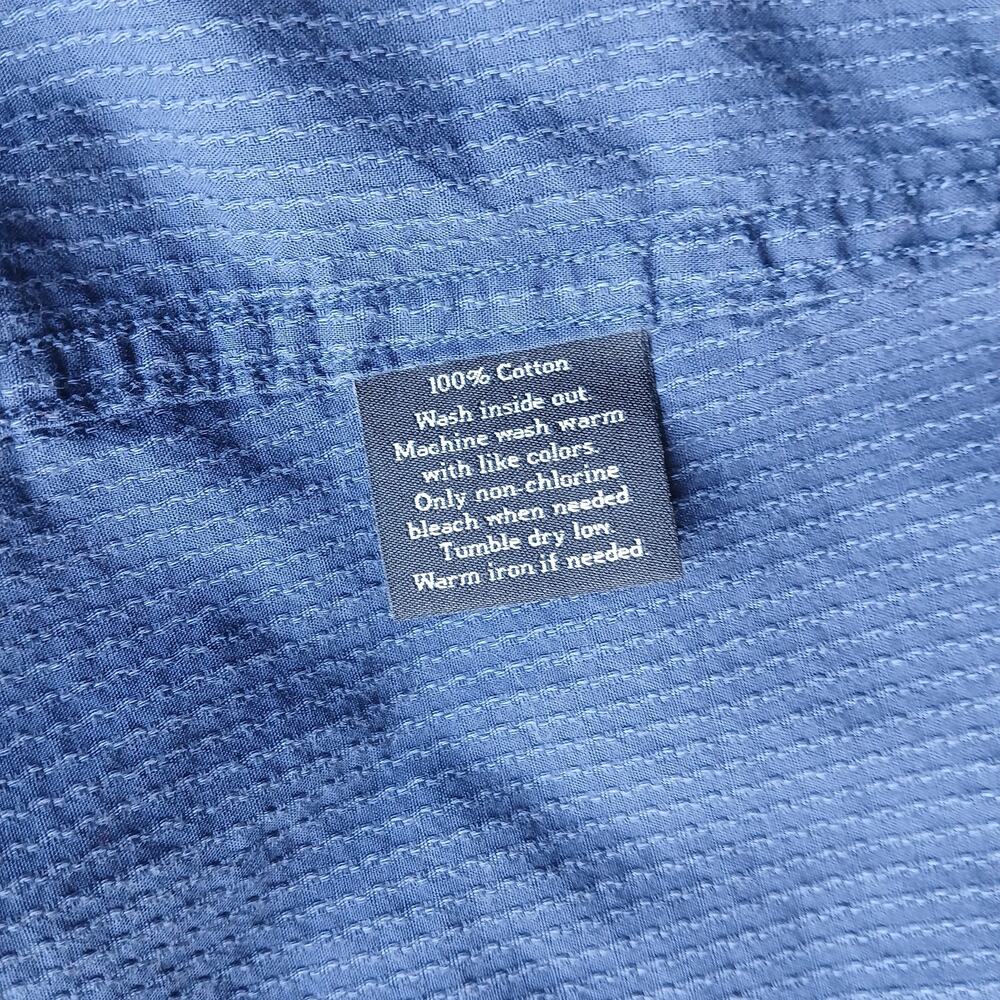 Rock & Republic Blue Cotton Button Up Shirt Mens XL long roll tab sleeves R&R - Picture 9 of 15